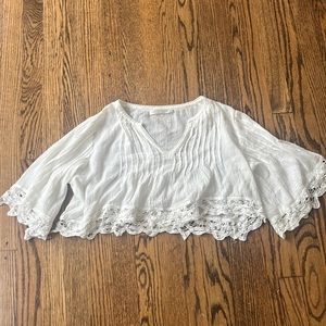 White Linen Crop Top